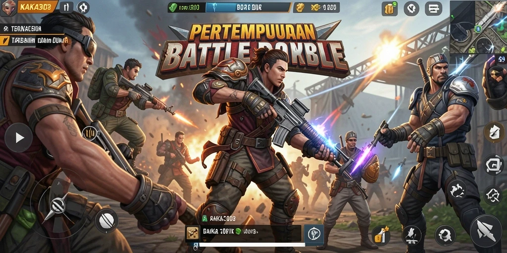 Screenshot gameplay KAKA303 menampilkan aksi pertempuran yang mendebarkan.