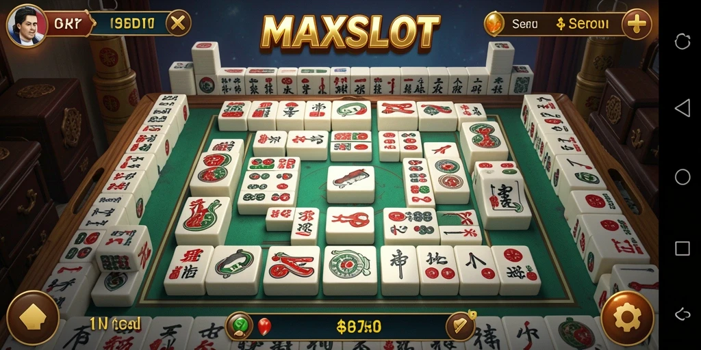 Tampilan gameplay Mahjong di MAXSLOT yang menarik dan penuh warna.