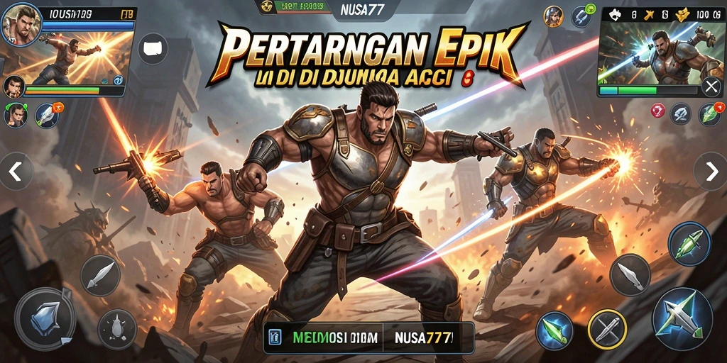 Tampilan aksi mendebarkan dalam gameplay NUSA777.